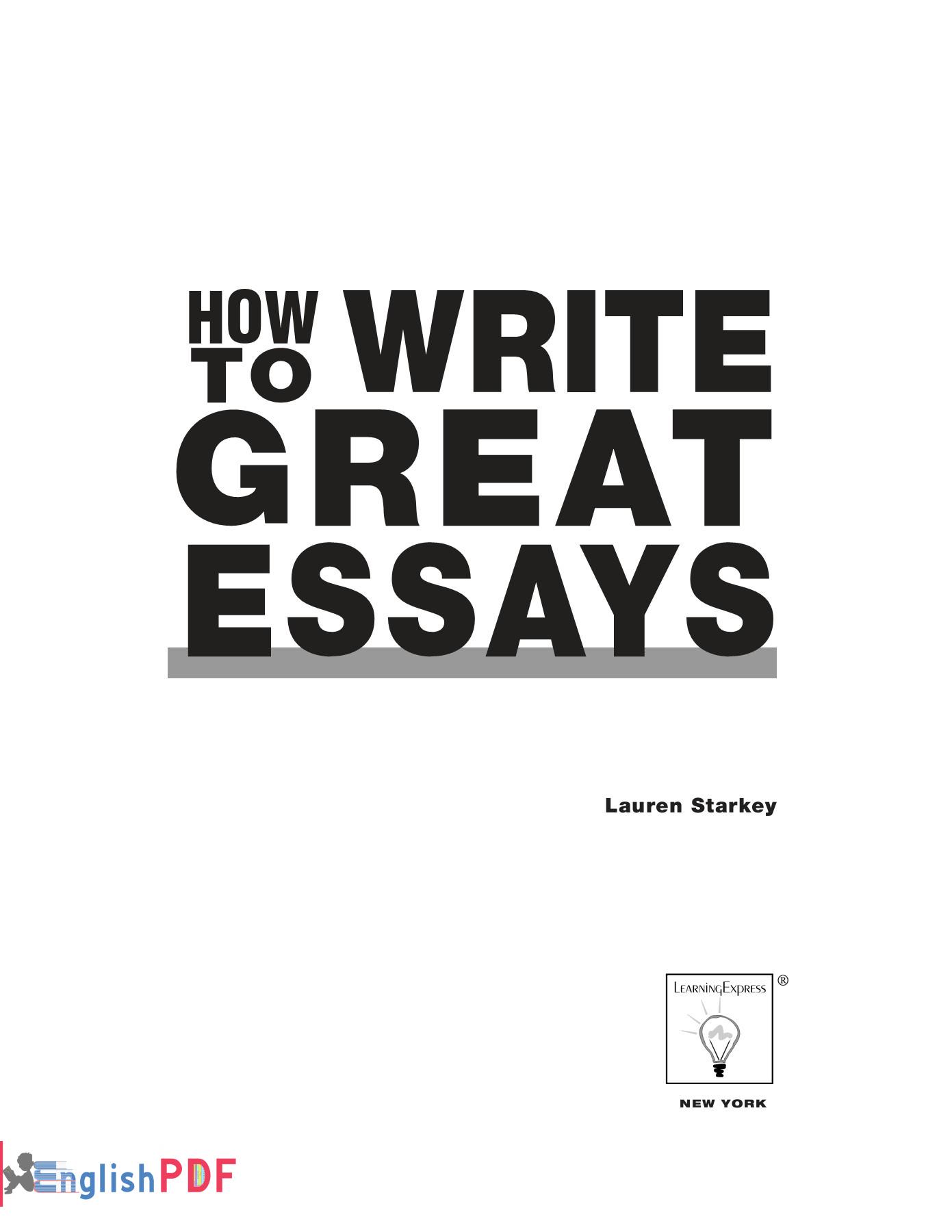How to Write Great Essays PDF EnglishPDF