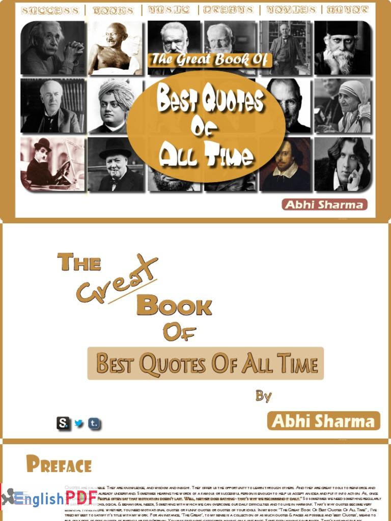 The Great Book Of Best Quotes Of All Time PDF Abhi Sharma EnglishPDF