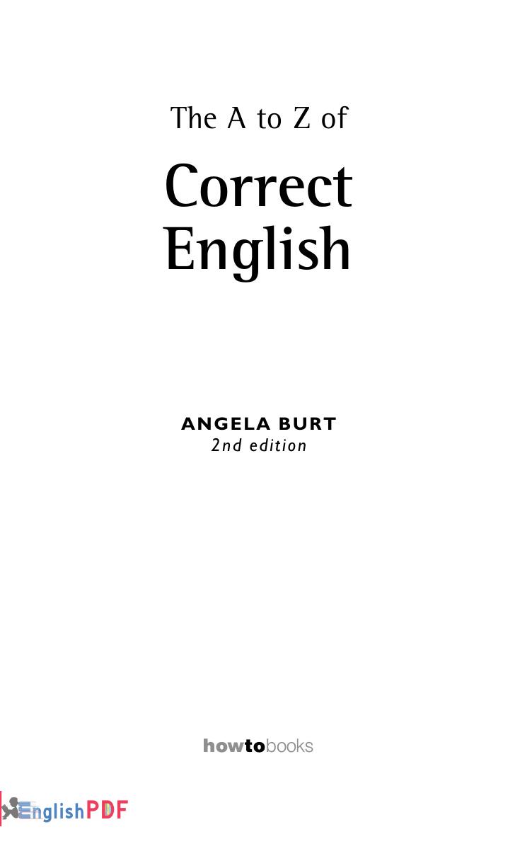 The A Z of Correct Grammar PDF Front Page EnglishPDF Angela Burt